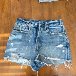 Thrashed jean shorts